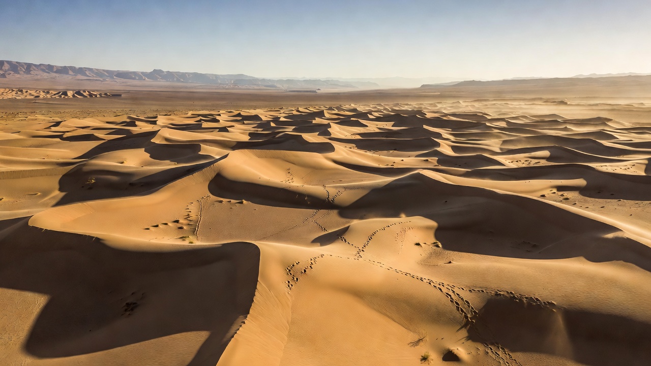 Expansive desert vista showing the ancient Silk Road caravan terrain at Dunhuang